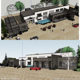 新中式高尔夫球会所建筑草图大师