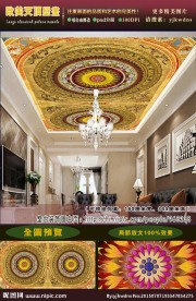 欧美花纹天顶壁画