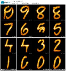 燃烧字倒计时舞台演出视频素材