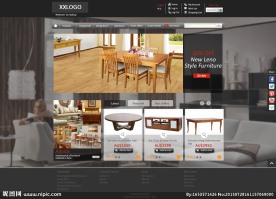 欧美家具网站首页模板PSD分层