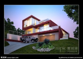 精品创意别墅场景模型