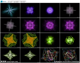光效三角节奏五彩方阵炫彩五角星