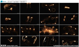 黄色粒子光效线条曲线LED背景