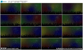 群人欢呼背景视频led晚会背景