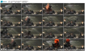 战争炮火场景led视频江山背景