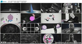 创意夸张城市人物酒吧vj背景素