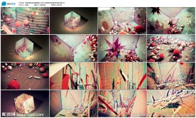 苍蝇被困正方体内led背景素材