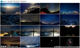 延时拍摄云海夜景星光星空银河