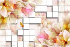 富贵花朵 3D背景墙 源分层