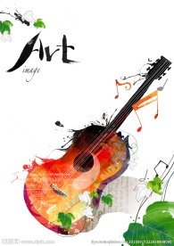 超清晰吉他谱曲特写海报