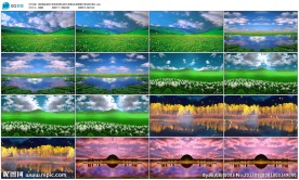 蓝天草地草原情LED视频素材