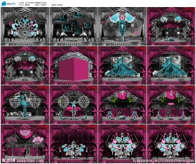 万圣节系列时尚骷髅舞台表演背景