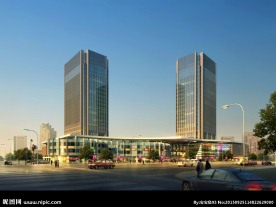 商业区效果图（精细分层）