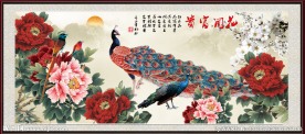 孔雀牡丹图