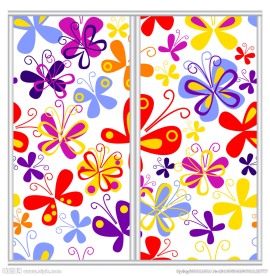 卡通蝴蝶花纹