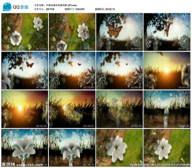 卡通蝴蝶草地蓝天舞台演出LED