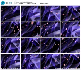 紫色华丽心飘落婚礼舞台演出背景