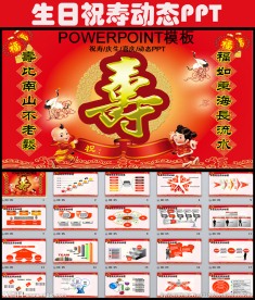 祝寿寿庆生日快乐动态PPT