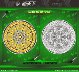 别墅教堂圆形吊顶图案