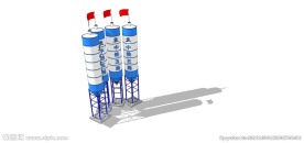 拌和站搅拌站水泥罐中铁SU模型