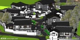 农村小别墅建筑草图大师SU模型