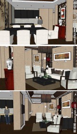 中式客厅草图大师SUm模型