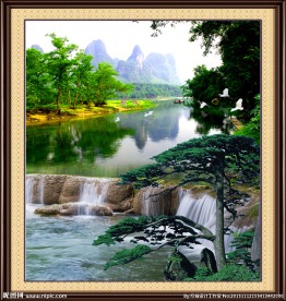 山水风景迎客松