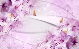 紫色花卉壁画背景