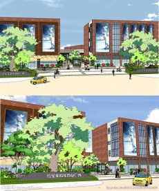 红星美凯龙入口卖场景观模型