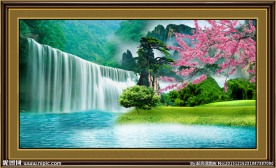 流水生财风景画