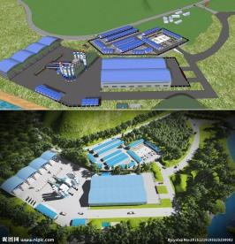 搅拌站拌和站钢筋场办公形象模型