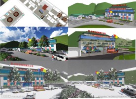 中铁山庄项目经理部板房驻地模型