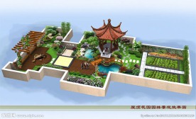 屋顶花园园林景观绿化效果图