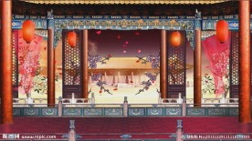 京剧演出古代建筑晚会视频演出