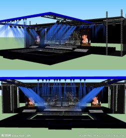 舞台舞美场景草图大师模型