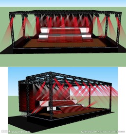 舞台舞美背景SU草图大师模型