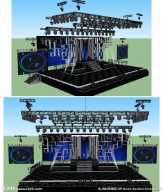 舞台舞美背景SU草图大师模型