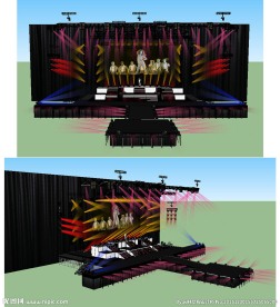 舞台舞美背景SU草图大师模型