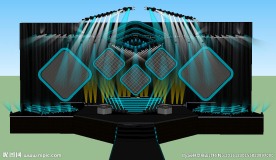 舞台舞美背景SU草图大师模型