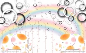 3d圆圈卡通风格背景墙