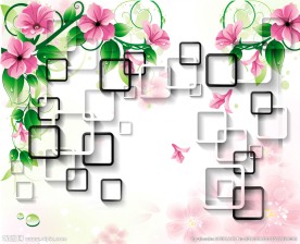 D欧式花纹花卉时尚背景墙