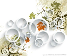 3D欧式花纹背景墙