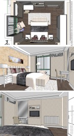 美式主卧室草图大师SU模型