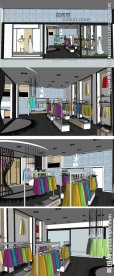 精品女装服装店室内草图大师SU