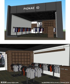 小服装店草图大师室内SU模型
