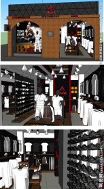 运动品牌服装店草图大师SU模型