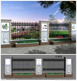 欧式围墙护栏(带贴图)