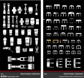 手表表带扣矢量图