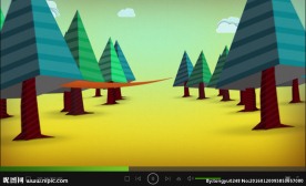 卡通树木森林小路动态LED背景