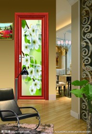 移门平开 室内效果铝合金门图册